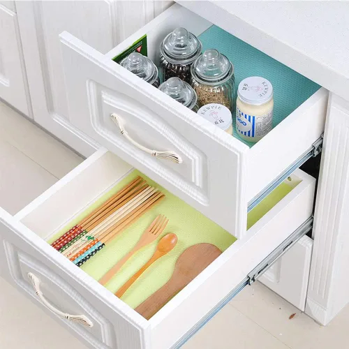 Miniatura 7 de Paquete de 10 alfombrillas para refrigerador, forros lavables para refrigerador, fáciles de limpiar, antideslizantes, sin BPA, colorido
