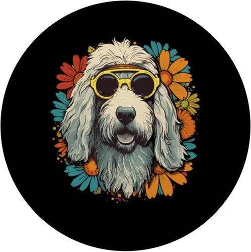 Miniatura 3 de Sheepadoodle - Gafas de sol hippie con flores, coloridos amantes de los perros, PopSockets intercambiables PopGrip