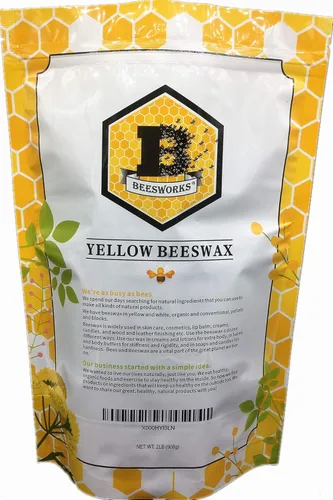 Miniatura 6 de Beesworks, gránulos de cera de abeja amarillos (2 libras).