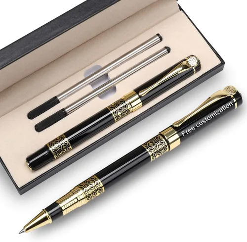 YIVONKA Bolígrafos personalizados, bolígrafos grabados, bolígrafo de rodillo, bolígrafo de repuesto mediano, tinta negra, regalos personalizados
