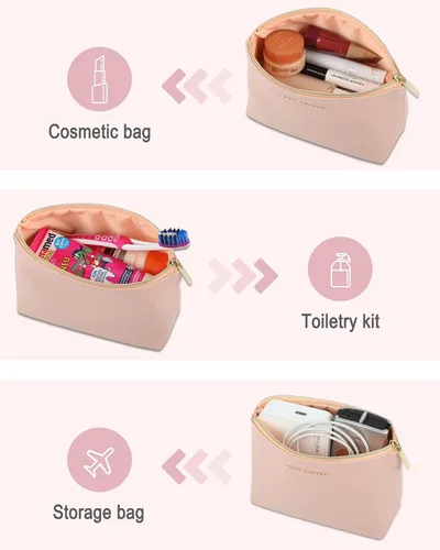 Miniatura 4 de GOX Bolsa de cosméticos de gran capacidad para maquillaje, bolsa de viaje, organizador de accesorios, neceser para mujeres y niñas, color negro