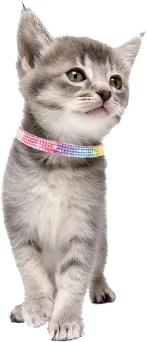Miniatura 4 de Solmoony Breakaway - Collares de gato con campana, collar ajustable y seguro para gatito, collares de gato para niñas y gatos con diamantes