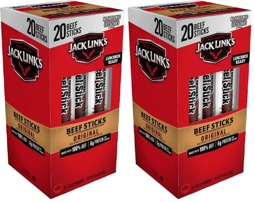 Miniatura 13 de Jack Link’s x MrBeast Mini Palitos de Ternera Sin Azúcar – 6g de Proteína por 2 Palitos de Carne Envueltos Individualmente, Hechos con 100% Ternera
