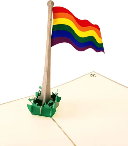 Miniatura 12 de iGifts And Cards Tarjeta desplegable 3D de corazón gay – Escultura floral Love is Love para el mes del orgullo, boda, aniversario y salida – Regalo