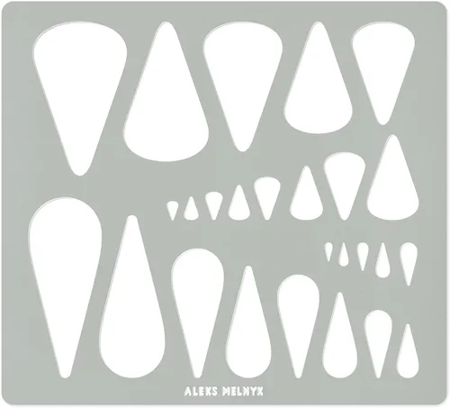 Aleks Melnyk No.211 - Plantilla de metal para joyería, pendiente de forma de lágrimas, recortes, plantilla lapidaria para cabujones, lágrimas,