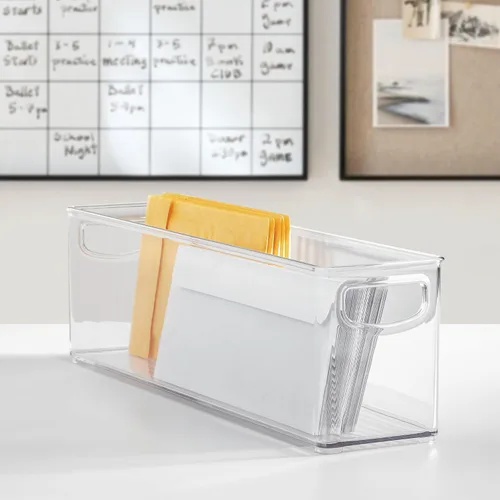 Miniatura 8 de iDesign - Contenedor apilable de plástico reciclado, perfecto para guardar bolsas de leche materna, transparente
