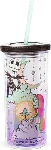 Miniatura 20 de Silver Buffalo Care Bears - Vaso alto de plástico iridiscente con diseño de estrellas arcoíris con tapa y pajilla, 20 onzas Care Bears iridiscentes
