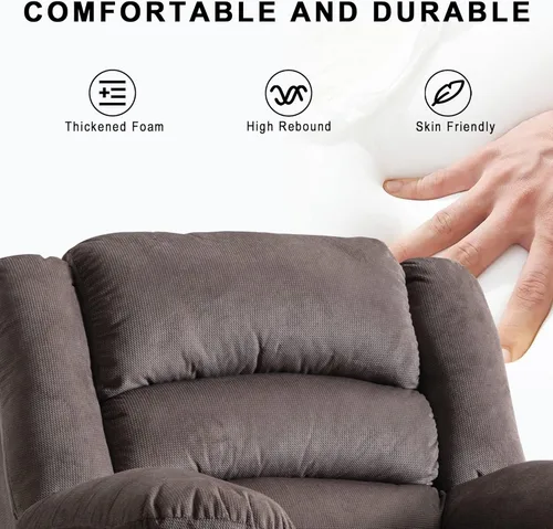 Miniatura 6 de EBELLO Silla reclinable eléctrica clásica, silla reclinable eléctrica acolchada extragrande con cojín suave y respaldo, sofá con sillón cómodo
