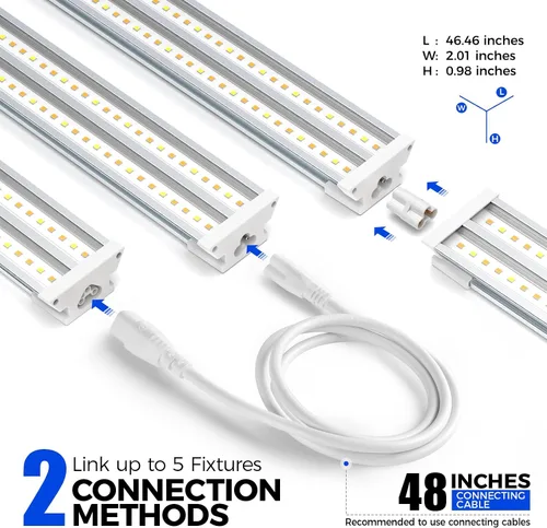 Miniatura 6 de Barrina TX-S60 - Luz de cultivo de 4 pies, 60W (equivalente a 420W), espectro completo con LEDs rojos de 660nm, PPFD alto, enlazable, luces