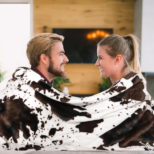Miniatura 2 de Manta de vaca para niños de 40 x 50 pulgadas, ropa de cama de forro polar ultrasuave para niños y niñas, manta ligera para cochecito de bebé, bonita