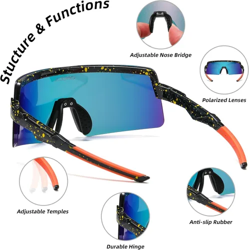 Miniatura 6 de Dos tamaños para adultos y jóvenes, lentes de sol polarizados para hombres y mujeres, para deportes al aire libre, gafas de béisbol UV400, gafas