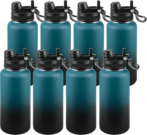 Miniatura 98 de Botella de agua aislada de 22 onzas, tapa 2 en 1 a prueba de fugas (sorbo/pajilla) + asa, botella de acero inoxidable para deportes, viajes, trabajo