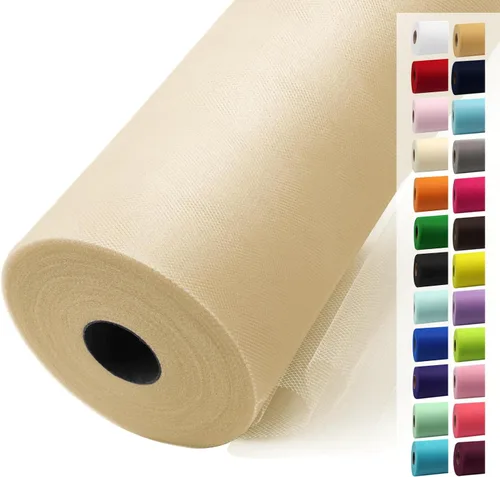 Miniatura 74 de Rollos de tela de tul dorado antiguo de 54 pulgadas por 10 yardas, rollo de tela de tul para bodas, decoraciones de Navidad, envoltura de regalos