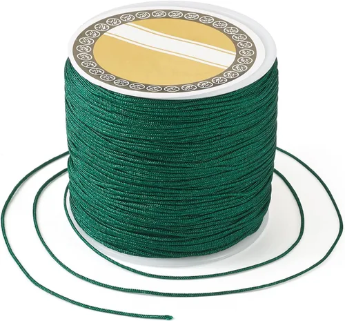 Miniatura 27 de Pandahall - Cordón de nailon para joyería de 109 yardas, cuerda de anudación china de hilo de macramé para joyería Kumihimo (vara dorada)