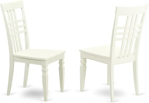 East West Furniture LGC-LWH-W Sillas de comedor, lino blanco