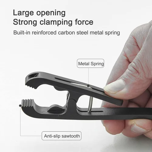 Miniatura 5 de Pinzas Grandes para Ropa Clips para Toallas, 4 Piezas Pinzas Multiusos para Ropa con Gancho, Colgador de Ropa de Plástico Resistente. Gancho en S