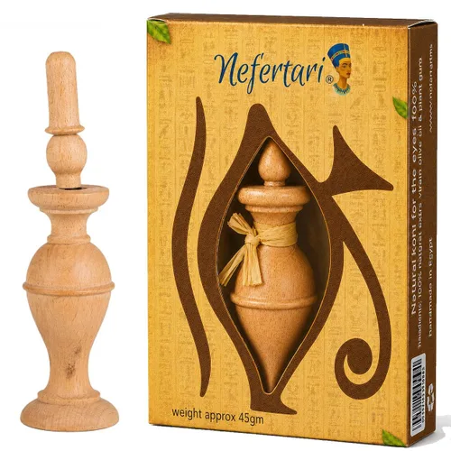 Nefertari Delineador de ojos egipcio 100% natural en forma de polvo, delineador de ojos hecho a mano con embalaje del faraón