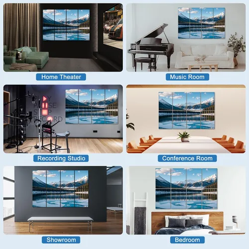 Miniatura 8 de Paneles acústicos decorativos, paquete de 8 paneles de arte de pared grandes de 48 x 32 pulgadas, paneles de pared autoadhesivos a prueba de sonido