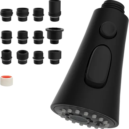 Miniatura 18 de Hibbent Reemplazo del cabezal del grifo de cocina, boquilla de pulverización de 3 funciones del cabezal del grifo de cocina con 9 adaptadores