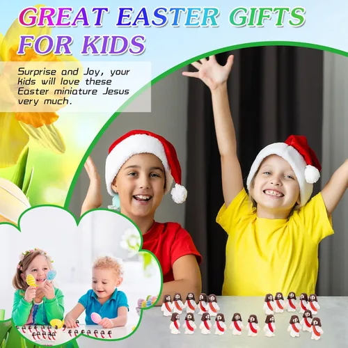 Miniatura 5 de Sumind 50 Piezas Figuras Pequeñas de Jesús de Navidad Mini Figuras de Jesús de Bolsillo a Granel Diseño Original para Navidad Juego de Escondite
