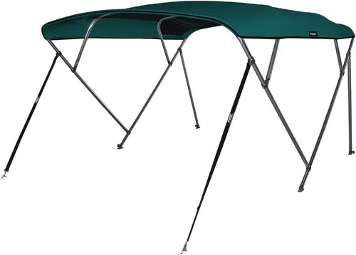 Miniatura 7 de MSC - Toldo superior de barco de 3 y 4 arcos, poliéster teñido en solución 600D, incluye 2 postes de soporte y 4 correas ajustables Verde bosque