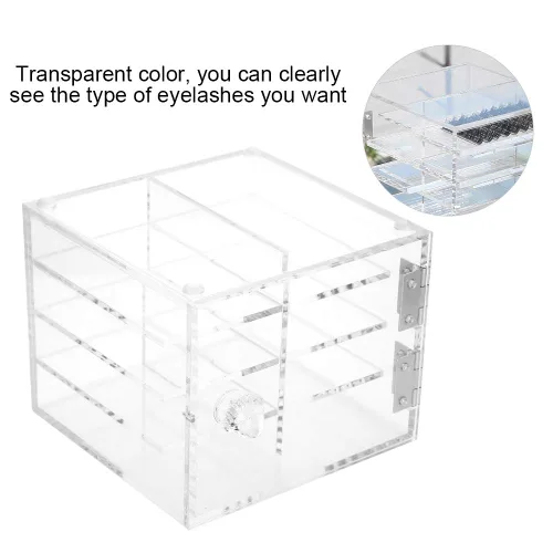 Miniatura 2 de Pestañas de injerto, caja de acrílico de 8 capas, organizador de maquillaje para extensiones de pestañas, estuche cosmético adecuado para uso