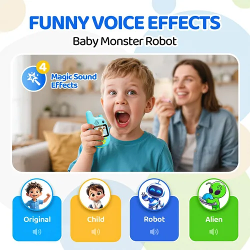 Miniatura 5 de Juguetes electrónicos para niños, video walkie-talkie y cámara, radio bidireccional de larga distancia Walkies talkies, fotos, mensajes de voz