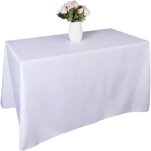 GFCC Mantel cuadrado de poliéster blanco de 120 x 120 pulgadas. Decoración de mesa para fiestas