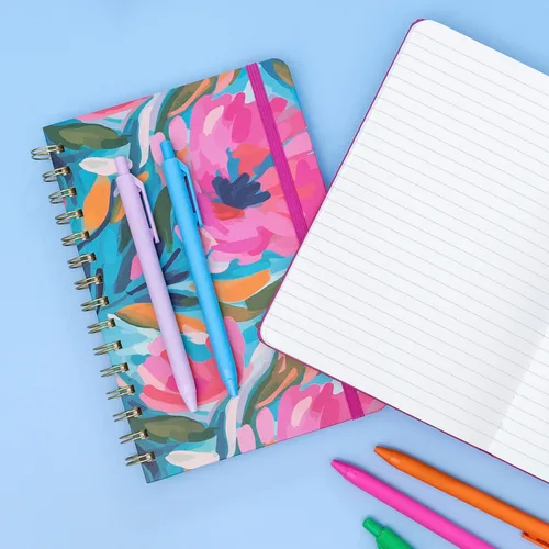 Miniatura 7 de PAPERAGE Cuaderno de espiral rayado, (azul marino, verde oliva, kraft), paquete de 3, 160 páginas, tamaño mediano de 5.5 x 8 pulgadas, papel grueso