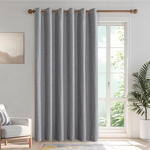 Miniatura 47 de IGEMAEVE Cortinas 100% opacas de 108 pulgadas de largo para dormitorio, juego de 2 paneles de cortinas opacas con bolsillo para barra y pestaña