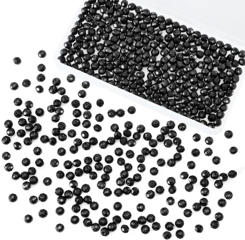 Miniatura 8 de 800 cuentas redondas de cristal de 0.236/0.396/0.394 pulgadas para joyas de bricolaje, ideales para pulseras, collares, colgantes y proyectos