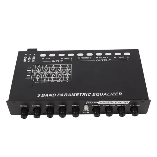 Miniatura 7 de Amplificador del coche del ecualizador de 5 bandas, hierro estéreo del ecualizador del coche para el vehículo