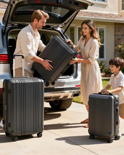 Miniatura 2 de Coolife Maleta Expandible PC+ABS Juego de 3 piezas con cerradura TSA Spinner 20in24in28in, plateado