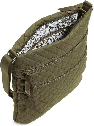 Miniatura 4 de Bolso cruzado hipster de algodón con triple cremallera para mujer