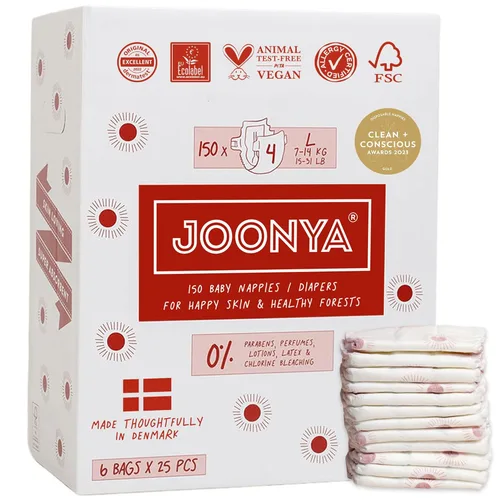 Miniatura 15 de Pañales Joonya para bebé, talla 2 S (3-5.9 kg) - 1 bolsa de 30 - Nueva gama - No tóxico, ecológico, ultra delgado, uso nocturno - Fabricado