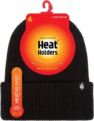Miniatura 2 de Heat Holders Gorro de punto acanalado de color liso para mujer