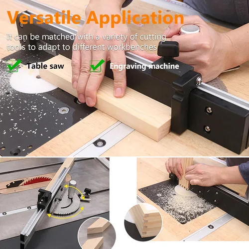Miniatura 2 de Sanpyl Sierra de mesa ingletadora universal de aluminio de alta precisión con múltiples topes angulares, herramientas accesorios de bricolaje