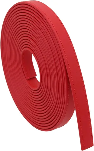 Miniatura 8 de lalatia Correas de cuero sintético cosidas para manualidades, tiras de cuero con costuras de 1/2 pulgada de ancho, 2 yardas de largo, color negro