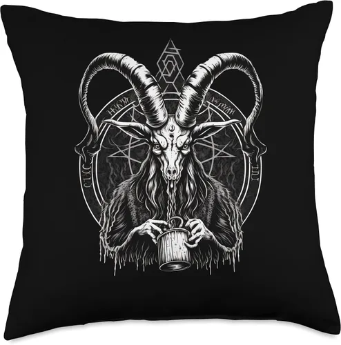 Miniatura 4 de Demon Baphomet Witchcraft Gift Demon Baphomet - Almohada gótica y de brujería oculta, 16 x 16 pulgadas, multicolor