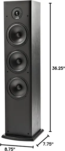 Miniatura 8 de Polk Audio Altavoz de torre de pie T50 para cine en casa y estéreo (individual, negro) - Respuesta de graves profundos, Dolby y DTS Surround