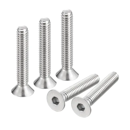 Miniatura 26 de uxcell 5/16-18x1-1/2 Tornillos de cabeza avellanada plana, 5 tornillos de cabeza plana de acero inoxidable 304, rosca completa, pernos avellanados