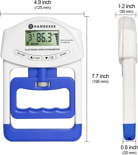 Miniatura 6 de Grip Strength Tester, Digital Hand Dynamometer FDA Registered with Backlit LCD for Grip Strength Testing and Training