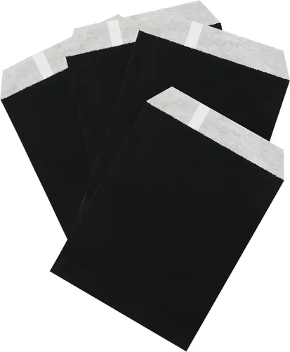 AZOWA Bolsas de papel negro de 6 x 4 pulgadas, bolsas de papel negro para dulces (100 unidades, 6 x 4 pulgadas)
