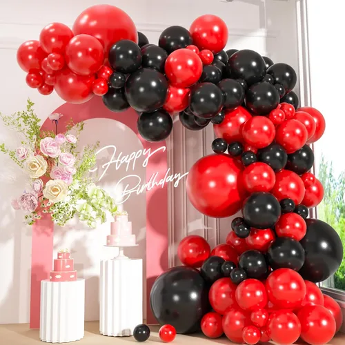 Miniatura 7 de 110 globos negros y dorados, globos metálicos dorados y negros de 18/12/10/5 pulgadas para graduación 2026, boda, cumpleaños, decoración de fiesta