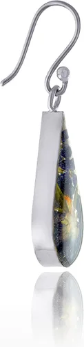 Miniatura 20 de Amazon Essentials Pendientes de plata de ley con forma de lágrima de flor prensada (anteriormente Amazon Collection)