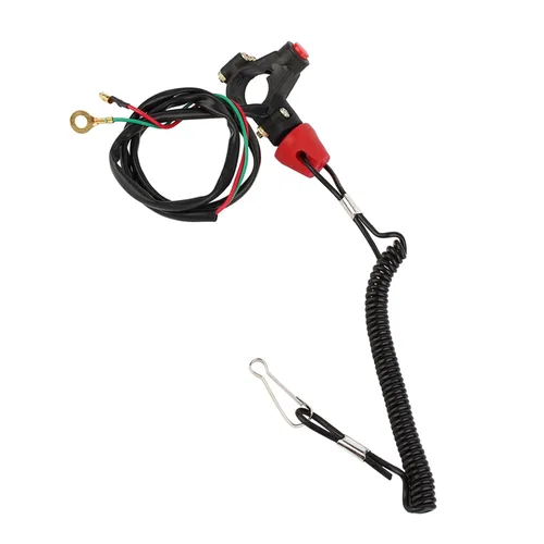 Miniatura 6 de 2 piezas de cable de amarre para moto de nieve, 12 V, 2 cables ATV interruptor de matanza para motor de motor interruptor de muerte para manillar