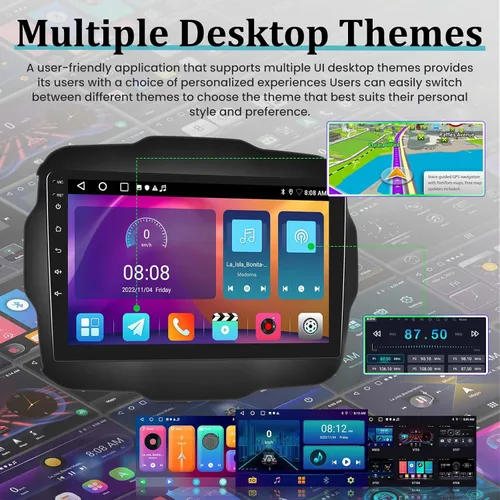 Miniatura 7 de Radio de coche Android para Jeep Renegade 2015-2020 con DSP, Apple Carplay inalámbrico y Android Auto de 9 pulgadas, pantalla táctil, estéreo