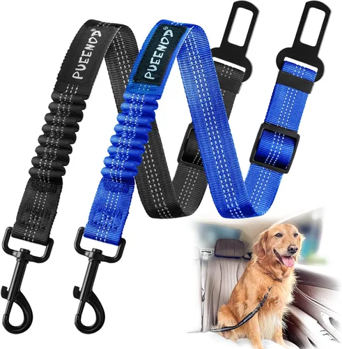Miniatura 8 de 2 paquetes de cinturón de seguridad para perro ajustable para cinturón de seguridad de coche para vehículo, cinturón de seguridad de nailon