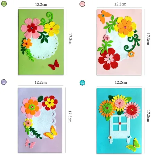 Miniatura 6 de QIAONIUNIU Kits de fabricación de tarjetas, kits de tarjetas de felicitación hechas a mano para niños, tarjetas de Navidad plegadas y sobres a