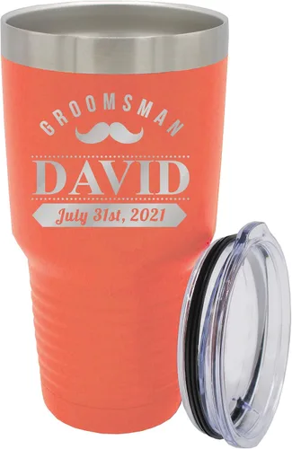 Miniatura 9 de Vaso de padrinos de boda grabado personalizado, taza de acero inoxidable aislada personalizada para padrino de boda, despedida de soltero, boda